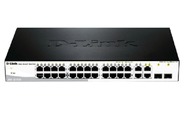 DES-1210-28 ///24-Port 10/100BaseT + 2-Port 10/100/1000BaseT ports + 2 Combo 1000BaseT/SFP ports Smart Switch