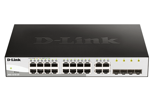 DGS-1210-20 ///16-Port 10/100/1000Base-T with 4 Combo 1000BaseT/SFP ports Smart Switch