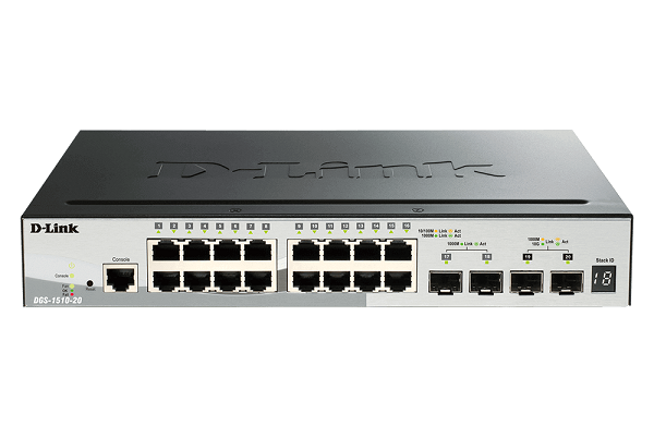 DGS-1510-20 ///16 port 10/100/1000Mbps Gigabit Smart Pro Switch with 2 SFP port + 2 x 10G SFP+ ports (EU/UK plug)