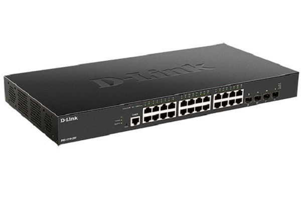 DXS-1210-28T ///10G Smart Switch with 24-port 10GBASE-T and 4-port 10G SFP+/25G SFP28 ports