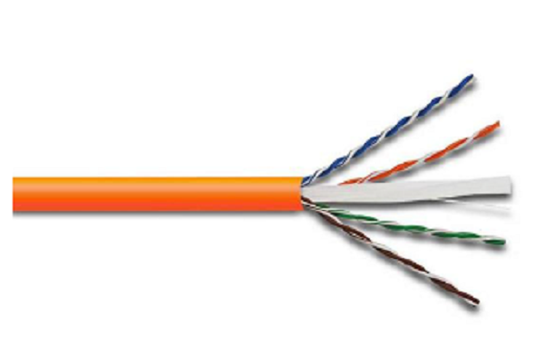 NCB-C6UORGR-305///Cat6 UTP 23 AWG PVC Solid Cable - 305m/Roll - Orange Colour