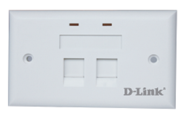 NFP-0WHI32 ///Dual Faceplate Accepts Two Keystone Jack with Shutter & ID Plate - US Type- White Colour - Rectangle