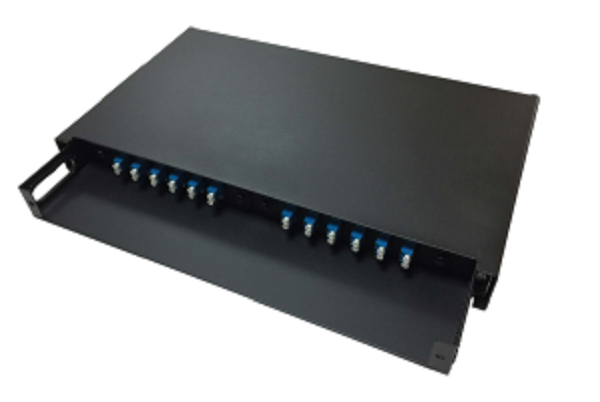 NLU-FMDLLCR-24///LIU 24 Port Rack Mount Patch Panel loaded with 12 Duplex LC Multimode Adapters- Fixed