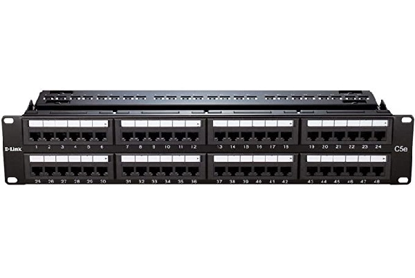 NPP-5E1BLK481///48 Port Unshielded Fully Loaded Punch Down Patch Panel - Keystone Type - 2U - Black Colour