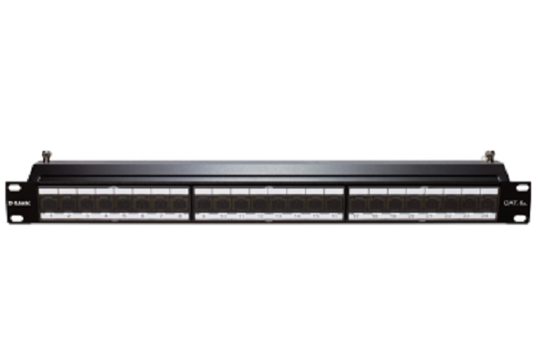 NPP-6A2BLK241///24 Port Cat6A Shielded Fully Loaded Punch Down Patch Panel- Keystone Type with Shutter -1U- Black Colour