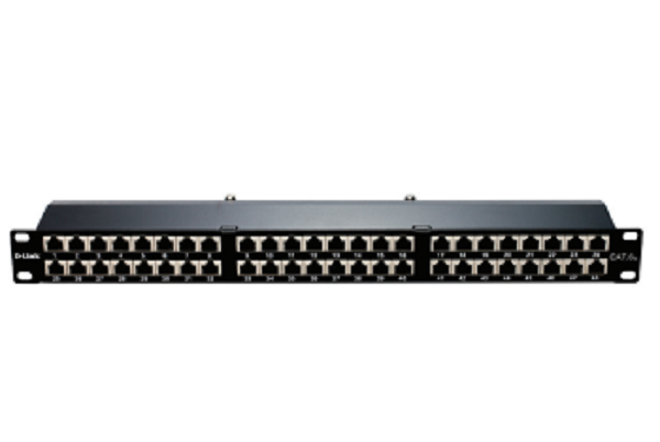 NPP-6A2BLK481///48 Port Cat6A Shielded Fully Loaded Punch Down Patch Panel - Keystone Type- 2U- Black Colour