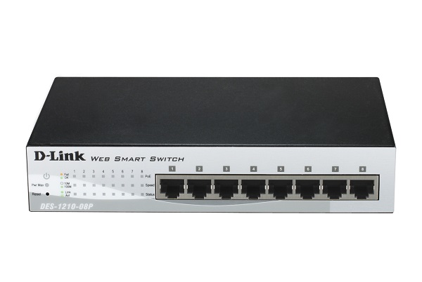 DES-1210-08P///8-Port Fast Ethernet PoE Smart Managed Switch