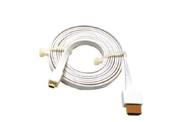 HCB-4ADWHIF-1-8///HDMI 1.4 A TYPE/D TYPE 1.8m flat cable, White (PE Packing)