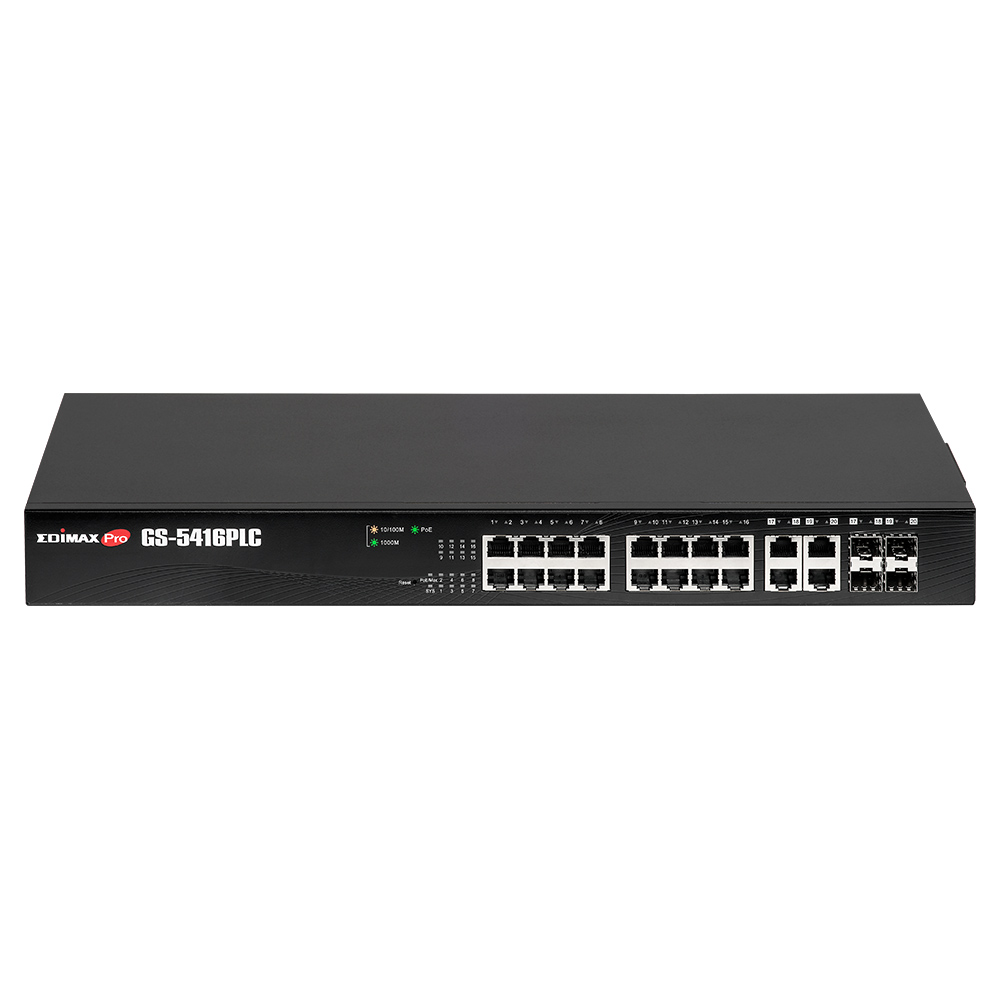 EDGS-5416PLC-UK///EDIMAX EDGS-5416PLC-UK///switch 16port  giga poe  +long range smart managed switch+4 RJ45/SFP combo