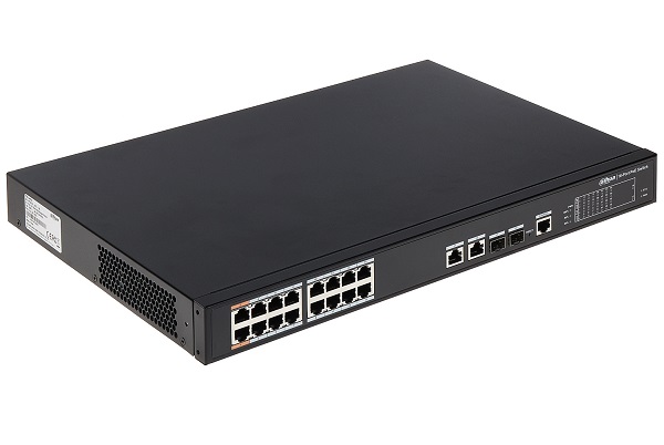 DH-PFS4218-16ET-190///16-port 100 Mbps + 2-port Gigabit Managed PoE Switch