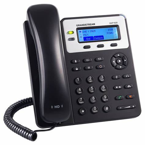 GXP1625///Basic IP Phone, 2 SIP accounts, 2 lines, 2x Ethernet 10/100 PoE, 132x48 (2.95") backlit LCD, 5V/0.6A PSU 