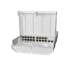 netPower 16P///An outdoor 18 port switch with 16 Gigabit PoE-out ports and 2 SFP+.