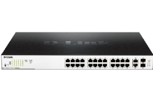 DGS-1100-26MPPV2  ///24 Ports 10/100/1000Mbps PoE++ Smart Gigabit Switch with 2 combo 1000Base-T/ SFP ports, 525W PoE power budget, upto 90W on 21-24 ports
