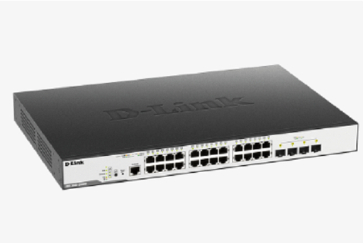 DGS-3000-28XMP ///24 10/100/1000 Mbps PoE ports + 4 10G SFP+ ports Managed L2 Metro Ethernet Gigabit Switch, (802.3af/802.3at support), 370W PoE Power budget