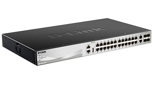 [DA1412] DGS-3130-30TS ///24 10/100/1000BASE-T + 2 10G BASE-T + 4 10G SFP+ ports, Lite  L3 Stackable Managed Switch (stacking cable not included) 