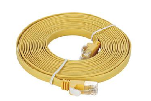 NCB-5EUYELF1-5 ///CAT5e UTP Flat PATCH CORD:5m Yellow