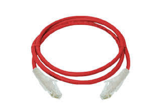 NCB-6AUREDR1-1///Cat6A 10G UTP 24 AWG PVC Round Patch Cord - 1m - Red Colour