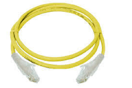 NCB-6AUYELR1-1///Cat6A 10G UTP 24 AWG PVC Round Patch Cord - 1m - Yellow Colour