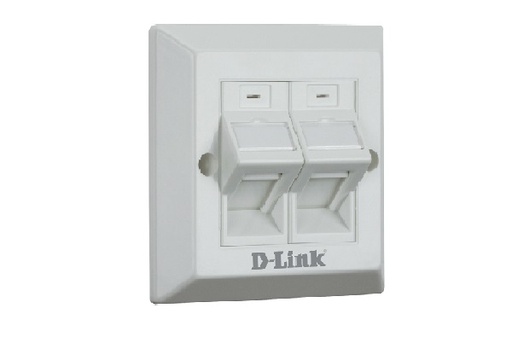 [DP1084] NFP-0WHI22 ///Dual Angular Faceplate Accepts Two Keystone Jacks with Shutter & ID Plate- 86*86 mm - White Colour - Square