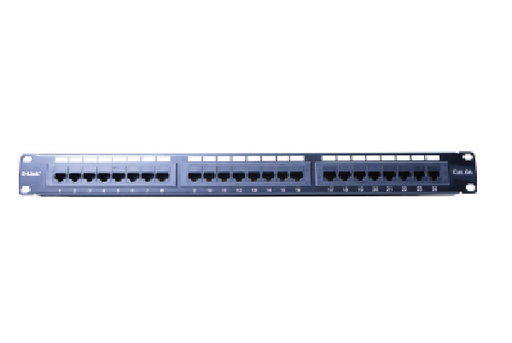 [DP1119] NPP-6A1BLK242///24 Port Cat6A Unshielded Fully Loaded Punch Down Patch Panel - Keystone Type -1U- Black Colour