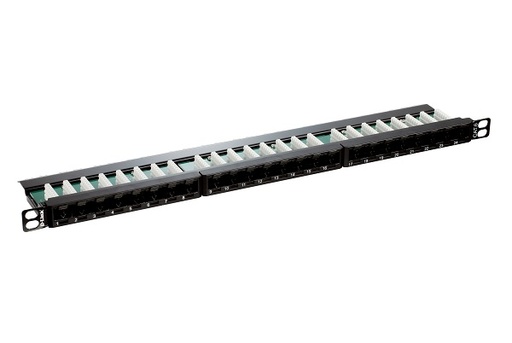 [DP1113] NPP-C61BLK243///24 Port Cat6 Unshielded  Fully Loaded Punch Down Patch Panel - Keystone Type -0.5U- Black Colour