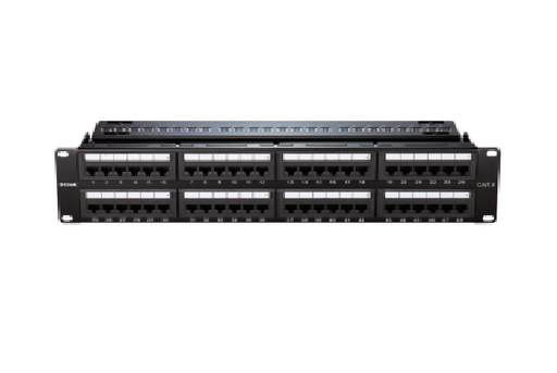 [DP1050] NPP-C61BLK481///48 Port Cat6 Unshielded Fully Loaded Punch Down Patch Panel - Keystone Type - 2U - Black Colour