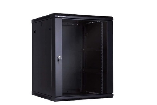 [DCA0003] NWR-12U-6060-BL-GL///12U(600*600mm) wall mount rack with glass door