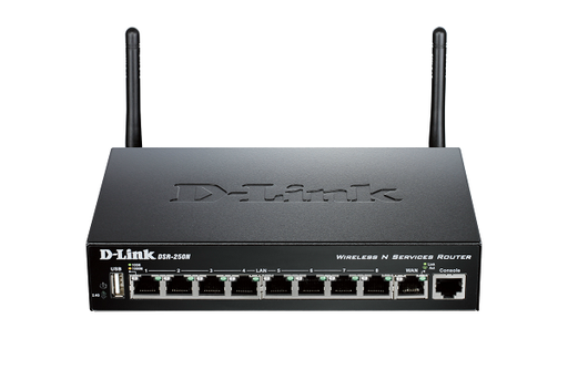 [DA1079] DSR-250N/ENA///Wireless SSL VPN Router (PPTP/L2TP/IPSec) 11n wireless 8 x Gigabit LAN, 1 x Gigabit WAN, 1 Configurable WAN/LAN  port, IPv6, OSPF, RIP, 1 x USB port