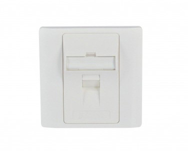 [INF1053] IP-FPABS1P///INFILINK Face Plate, 86 X 86 UK 1 Port  Label & Sticker, Shuttered,White, UL listed, No Ke